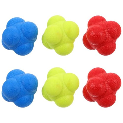 6pcs Agility Reflex Training Balls 5.5cm Hexagonal Reaction Balls for Hand-Eye Coordination and Body Coordination Training in Sports and Fitness and Adults