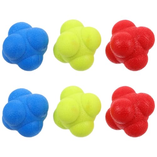 6pcs Agility Reflex Training Balls 5.5cm Hexagonal Reaction Balls for Hand-Eye Coordination and Body Coordination Training in Sports and Fitness and Adults