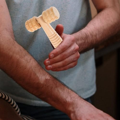 Wooden Massage Roller Tool 3-Piece Set Handheld Foot and Body Massager for Neck Shoulder and Muscle Relief Portable 5.90X3.14X1.18In