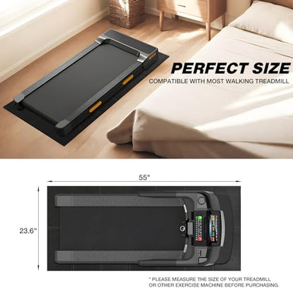 Walking Pad Mat for Carpet, Treadmill Mat for Hardwood Floor, 55"x23.6" High Density, 1/4 Thickness, Non-Slip, Foldable, Floor Protection for Treadmill pad, Elliptical, Bike, Noise Shock Absorption