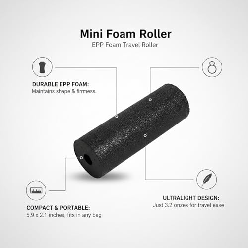 Mini Foam Roller, EPP Foam Travel Roller for Yoga and Gym, Compact Portable Design (1 PC)