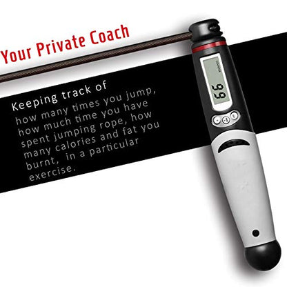 Jump Rope Digital Counter for Indoor/Outdoor Fitness Training Boxing Adjustable Calorie Skipping Workout for Women,Men