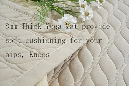 Thick Cotton Yoga Mat 100% Organic Natural Yoga Rug Fitness Rug with Bag for Exercise, Workout Washable 78.8 inches X 27.5 Inches