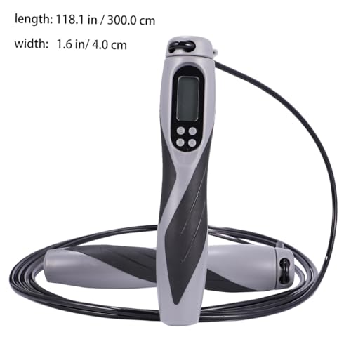 Electronic Counting Jump Rope Weighted Steel Cable Skipping Rope for Workout Fitness Training with Digital Counter Suitable and Gym Exercise (black)