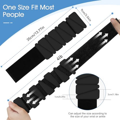 Wrist Weights Set of 2(2Lbs Each), Adjustable Silicone Workout Weights for Women and Men, Wearable Ankle/Wrist Weights Suitable for Yoga, Dance, Pilates, Pool Exercises and Jogging