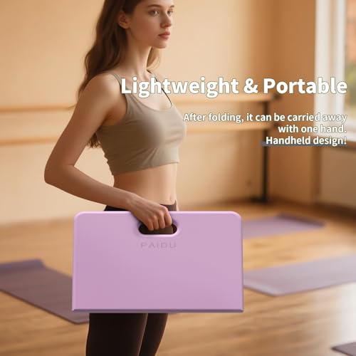 PAIDU Yoga Knee Pad - 1 Inch Thick with Extra Cushioning, Pain-Free for Knees, Elbows, Wrists and Back | Foldable and Multi-Functional, Suitable for Home Gym, Pilates, Plank, Abdominal Training Fitness Mat