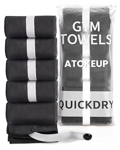 Microfiber Gym Towels - Quick Dry, Highly Absorbing, Odor-Free, for Men & Women - Gym Sweat Sports Towel for Hot Yoga, Tennis, Running, Workout, Camping, Set of 5 Pastel (Black - 15.5 * 31.5Inch)