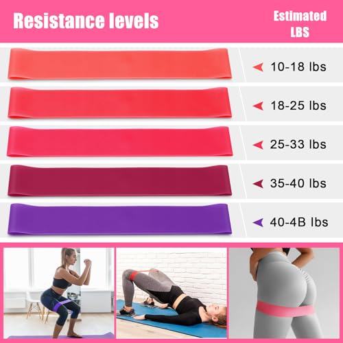 10 Pcs Pilates Ring Blocks Set for Women Home Yoga Equipment Accessories Pilates Ring Circle and Ball Workouts Gift Include Ball Yoga Circle Resistance Bands Block Straps Gym Bag - color: Pink