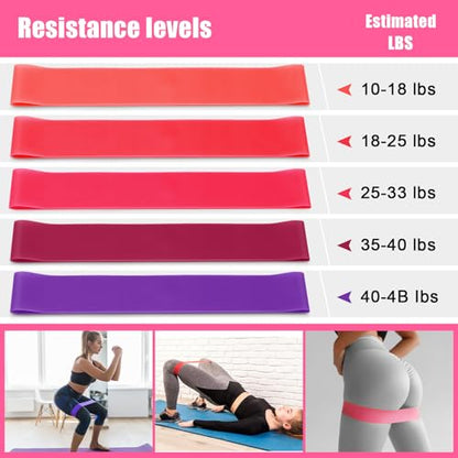 10 Pcs Pilates Ring Blocks Set for Women Home Yoga Equipment Accessories Pilates Ring Circle and Ball Workouts Gift Include Ball Yoga Circle Resistance Bands Block Straps Gym Bag - color: Pink