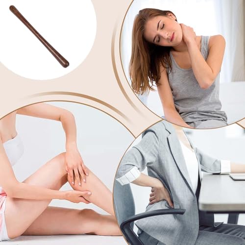 Wooden Stick Massager, Muscle Body Hammer Tool, Handheld Deep Tissue Massage Roller Stick, Full Body Tension Relief Tool, 35cm 13.7in, for Neck Shoulder Back Belly Hip Leg Foot - size: Long style