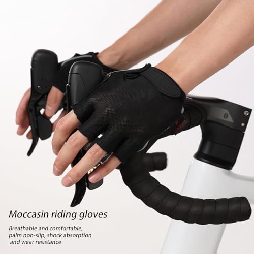 Workout Gloves for Men Women, Fingerless Weight Lifting Gloves with Genuine Suede Palm, Full Palm Protection, Enhanced Grip, Breathable Gym Gloves for Fitness Training Cycling Pull Ups