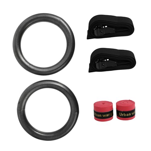 2pcs Adjustable Home Fitness Gymnastic Rings Set Durable Strap Sturdy Structure for Indoor and Outdoor Workouts for Fitness Enthusiasts