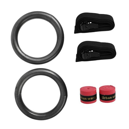 2pcs Adjustable Home Fitness Gymnastic Rings Set Durable Strap Sturdy Structure for Indoor and Outdoor Workouts for Fitness Enthusiasts
