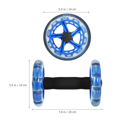 Kisangel 2-Pack Ab Roller Wheel, Dual Abdominal Exercise Equipment for Core Workout, Stable Fitness Training Device with Non-Slip Grip Handles for Home Gym, Blue