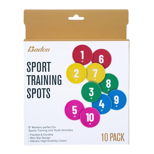 Baden | Sport Trainer Spot Markers | 8" Size | 10 Markers | 5 Assorted Colors