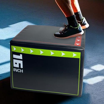 Plyo Jump Box - Athletic Jump Platforms, Shock-Absorbing Exercise Deck, Workout Agility Station, Fitness Step Surfaces | Training Equipment Usage Plyometric Power Speed Endurance for Indoor Gym Use