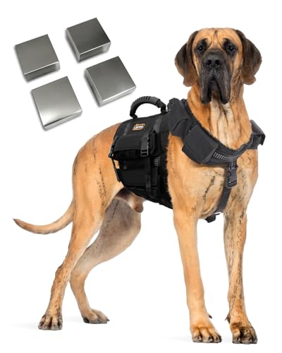 Weighted Dog Vest and Collar Set with 4 Removable 0.88 lb Weight Blocks, No Sand Filling, Training Gear for Medium and Large Dogs, Walking, Conditioning, Muscle Building-XL