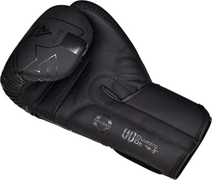 RDX Boxing Gloves, Pro Training Sparring, Maya Hide Leather, Muay Thai MMA Kickboxing, Men Women Adult, Heavy Punching Bag Focus Mitts Pads Workout, Ventilated Palm, Multi Layered, 8 10 12 14 16 18 Oz - color: BLACK, size: 12 OZ