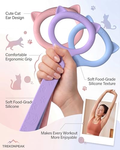 Figure 8 Resistance Bands with Handles, Upgraded Silicone 8-Shaped Exercise Band for Women,Stretch Bands Set for Exercise Arms Back Legs Pilates Yoga