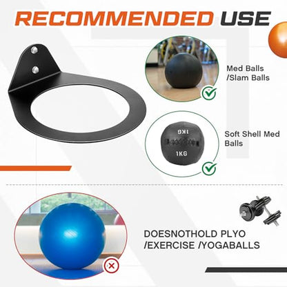 Gisafai Wall Mounted Medicine Ball Holder, 8.9 Inch Inner Diameter