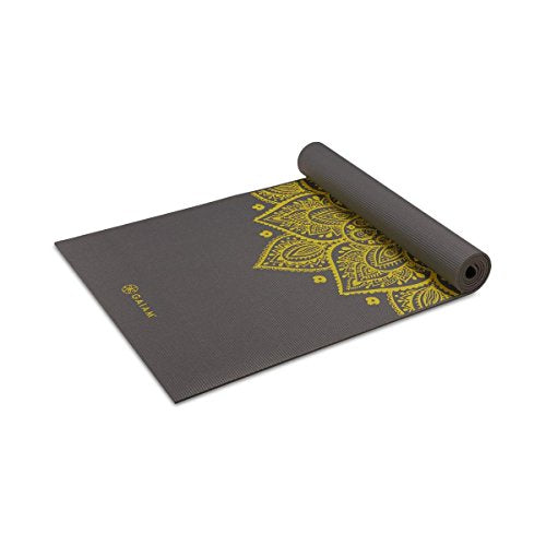 Gaiam Yoga Mat - Premium 6mm Print Extra Thick Non Slip Exercise & Fitness Mat for All Types of Yoga, Pilates & Floor Workouts (68"L x 24"W x 6mm Thick) - color: Citron Sundial