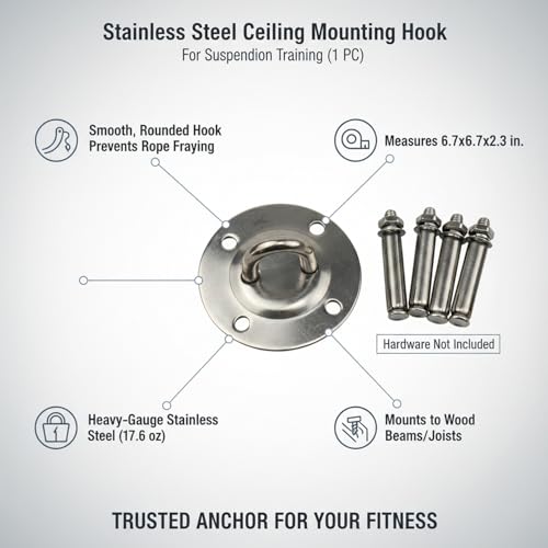 Stainless Steel Ceiling Mounting Hook for Suspension Training (1 PC)