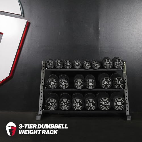 Titan Fitness 3 Tier Dumbbell Weight Rack Stand, Rated 800 LB, Organize Classic Dumbbells, Storage Fitness Rack