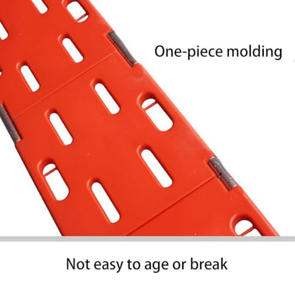 Portable Foldable Spine Board Stretcher, Lightweight PE Backboard with Straps, Water Floating Rescue Board, 350lbs Capacity for EMT, CPR, Ambulance Transport,Four Fold - size: Four Fold