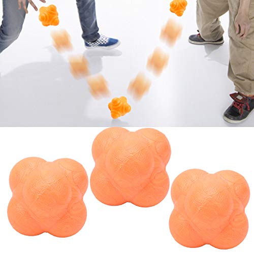 3Pcs Irregular Shape Reaction Ball Set, Hand Eye Coordination Training Balls, Agility Trainer for Fitness, Hexagonal Design with Unpredictable Bounce, Sturdy TPR Material