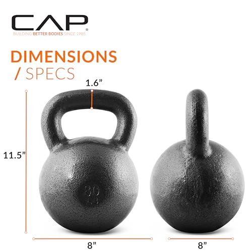 CAP Barbell Cast Iron Kettlebell - Singles and Sets, Multiple Weight Choices - size: 80 pounds