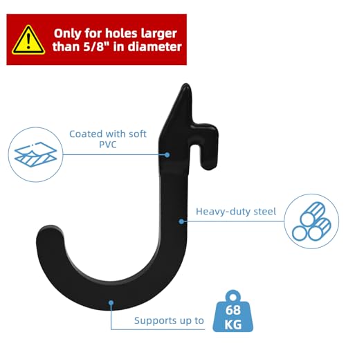 8PSC Squat Rack Accessories Hook Holder,Power Rack Attachments Hooks,DIY Storage Hook for Resistance Bands Barbell Collars and Gym Accessories (Black)
