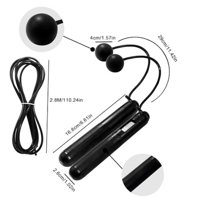 Jump Rope with Counter, 2 in 1 Weighted Cordless & Corded，Smart LCD Display Tracks Calories, Time & Jumps，Adjustable Length with Steel Ball Bearings for Home Gym, Fat Burning, Boxing, HIIT，For Men & Women