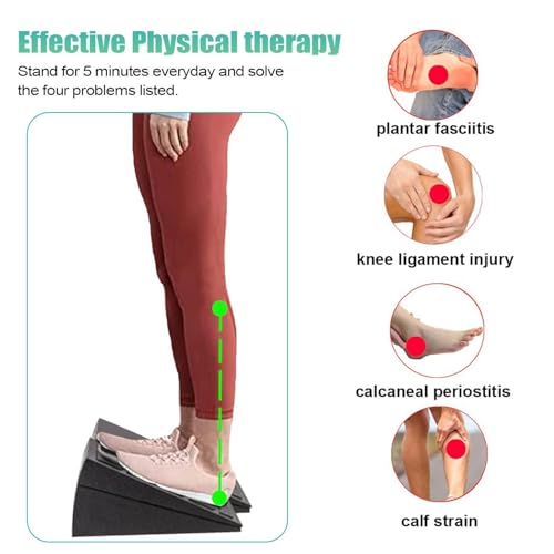 Calf Stretch Wedge Squat - Slant Board Incline Ramp | Non Slip Exercise Support For Ankle Mobility Stretching Gym Home Office Travel Fitness Training Muscle Relief Performance Booster Recovery Use
