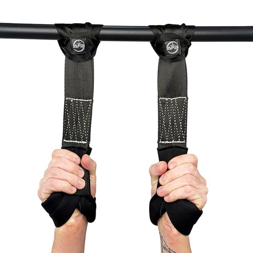 Suspension Trainer Straps – Premium Nylon Bodyweight Fitness Straps for Home & Gym Workouts, Adjustable Exercise Straps with 540lbs Load Capacity, Black, Pair
