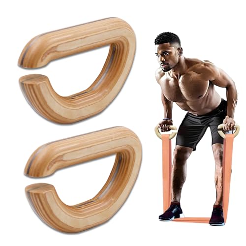 Lights Mountain Wooden Resistance Bands Handles Versatile Exercise Handles with Anti-Slip Grip Tapes for Elastic Band Workouts Home Gym Strength Training and Full-Body Workouts