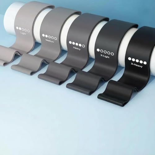 5-Pack TPE Resistance Loop Bands for Glute and Leg Workout with Gradient Colors - color: Black