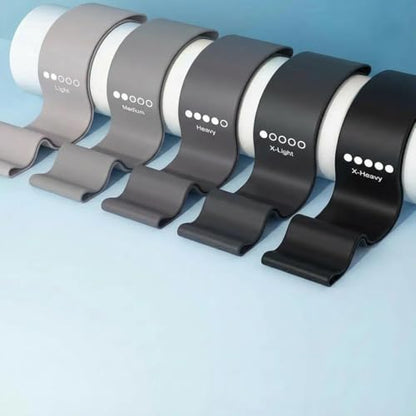 5-Pack TPE Resistance Loop Bands for Glute and Leg Workout with Gradient Colors - color: Black