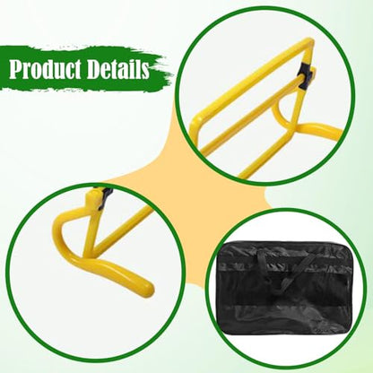 5 Pieces Agility Hurdles Field Training Speed Training Hurdles Fitness Workout Equipment Obstacle Rack Adjustable Height Foldable PVC Suitable for, Yellow
