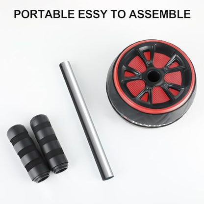 Ab Roller Wheel with Knee Pad, Ab Wheel Roller for Abs Workout & Core Strength Training, Dual Wheel Abdominal Exercise Equipment for Home Gym Fitness for Men & Women