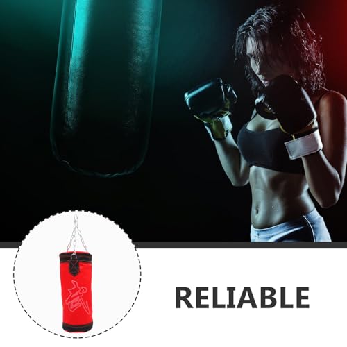 Zerodeko Boxing Sandbag Hanging Empty Fitness Sandbag Thick Red Pu Leather Karate Training Bag for Home Gym Workout and Kickboxing Practice
