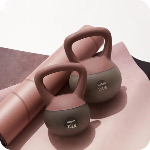 WeGym Soft Kettlebells and Kettlebell Sets for Home Strength Training - color: Pink, style: 15LB