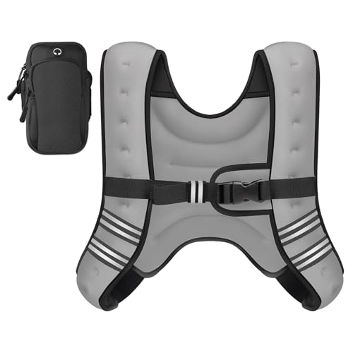 Weighted Vest for Women Men, 8lb/12lb/16lb/20lb/25lb/30lb Weighted Vest Woman Adjustable Weights for Walking, Strength Training, Running, Muscle Building - color: Grey, size: 8 LBS