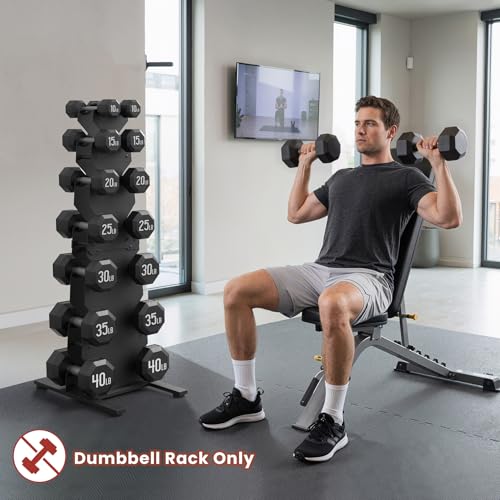 Dumbbell Rack Stand Only, 7-Tier | 5-Tier | 3-Tier Weight Rack for Dumbbells, Wide-Slot No-Interference Design, Solid Steel Construction Weight Holder for Home Gym, Dumbbell Storage Rack (Rack Only)