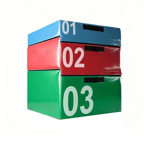 Free Combination Foam Plyometric Jump Box, Height Exercise Box Multiple Height Levels with Non-Slip Surface & EPE Foam for Plyometrics HIIT Strength Training Home Gym (Size:01#+02#+03#) - size: 01#+02#+03#