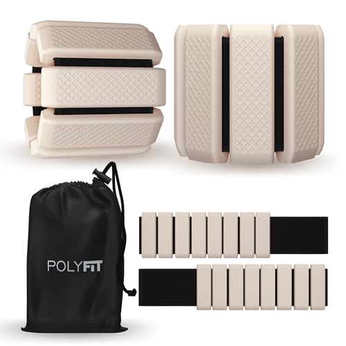 Polyfit Wrist & Ankle Weights - 1 Pair - Wearable Ankle Weights for Women and Men - Wearable Bracelet for Exercise, Yoga, Walking, Running, Dance, Barre, Pilates, Cardio, Aerobics - color: SAND
