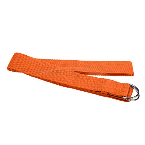 Yoga Strap – Sturdy Cotton Exercise Straps 6FT Straps - Adjustable D-Ring Buckle Gives Stretching Flexibility For Yoga Stretching & General Fitness Physical Therapy Pilates Gym Workouts - color: orange