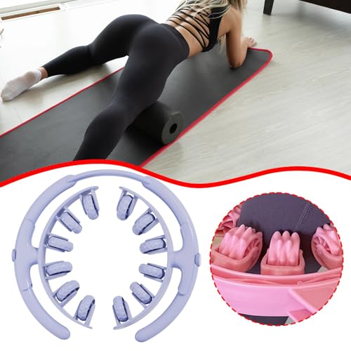 Leg Massage Tool with 12 Wheels Detachable Compact for Calves Arms 11x10.2x1.6inch Versatile Adjustable Tension, Blue
