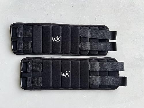 W8FIT Adjustable Ankle Leg Weights 4 LBS PAIR Small/Medium and 5 LBS PAIR Large/X-Large - size: Small/Medium 9″ – 12″