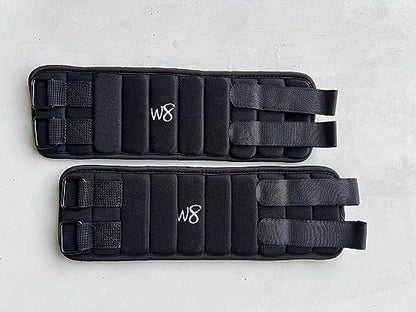 W8FIT Adjustable Ankle Leg Weights 4 LBS PAIR Small/Medium and 5 LBS PAIR Large/X-Large - size: Small/Medium 9″ – 12″