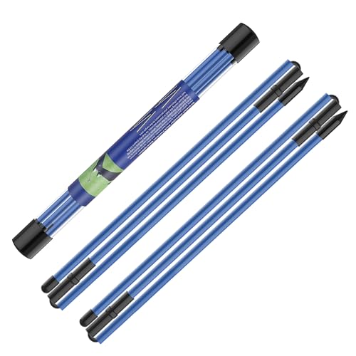 Kulamait 2 Pack Golf Alignment Sticks,Collapsible Golf Alignment Rods 48" Golf Practice Sticks Golf Training Aid for Aiming,Putting,Golf Training Sticks with Clear Tube Case - color: Blue